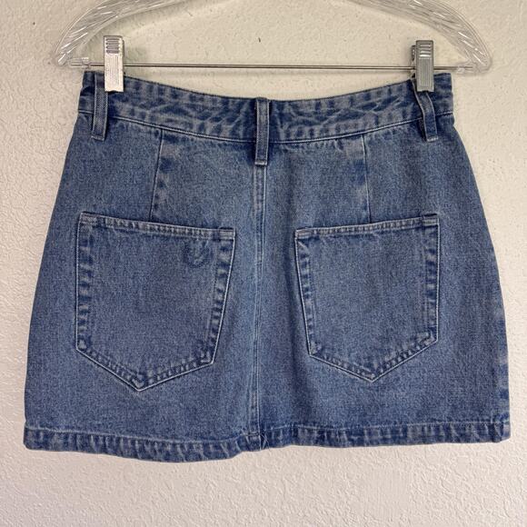 Show Me Your Mumu Skirt Womens Small Shania Rhinestone Denim Mini Festival Boho - Picture 2 of 9